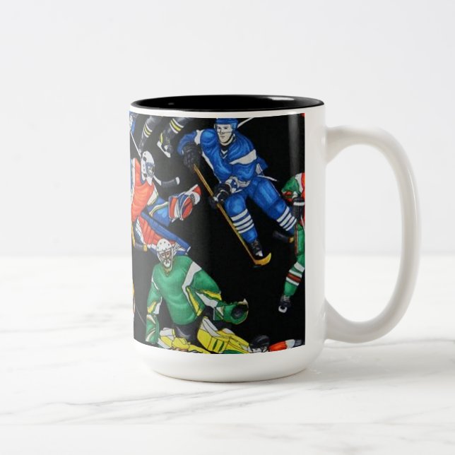 Caneca De Café Em Dois Tons Hockey Season Ice Pattern Mug (Direita)
