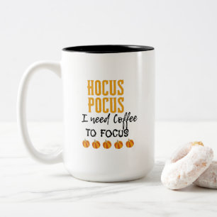 Caneca De Café Em Dois Tons Hocus Pocus Eu Preciso De Café Para Focar O Hallo