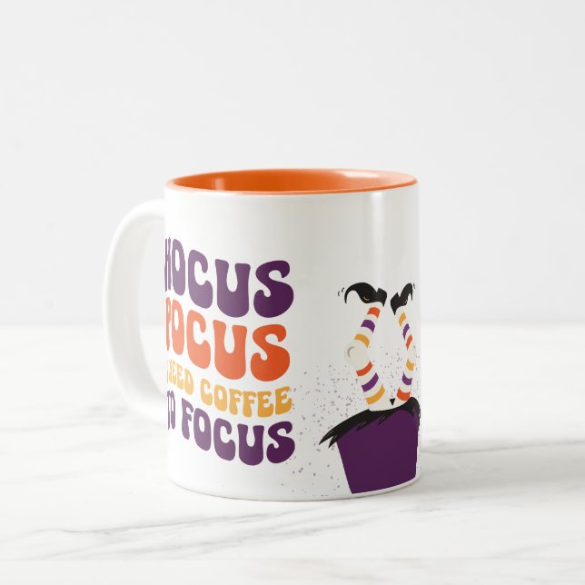Caneca De Café Em Dois Tons Hocus Pocus Halloween Coffee Mug (Frente Esquerda)