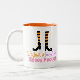 Caneca De Café Em Dois Tons Hocus Pocus Modern Halloween Laranja Citação