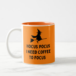 Caneca De Café Em Dois Tons Hocus Pocus Preciso Café para Me Concentrar