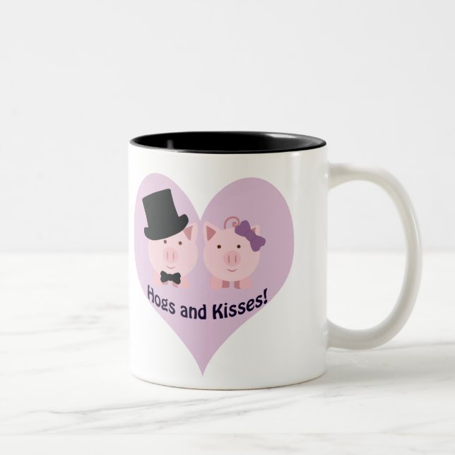 Caneca De Café Em Dois Tons Hogs e beijos! (Direita)