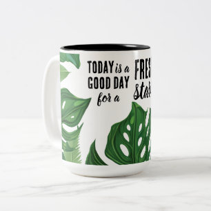 Caneca De Café Em Dois Tons Hoje é uma citação motivacional de início novo do