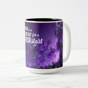 Caneca De Café Em Dois Tons Hoje é uma citação motivacional de início novo do