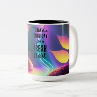 Caneca De Café Em Dois Tons Hoje é uma citação motivacional de início novo do