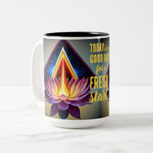 Caneca De Café Em Dois Tons Hoje é uma citação motivacional de início novo do 
