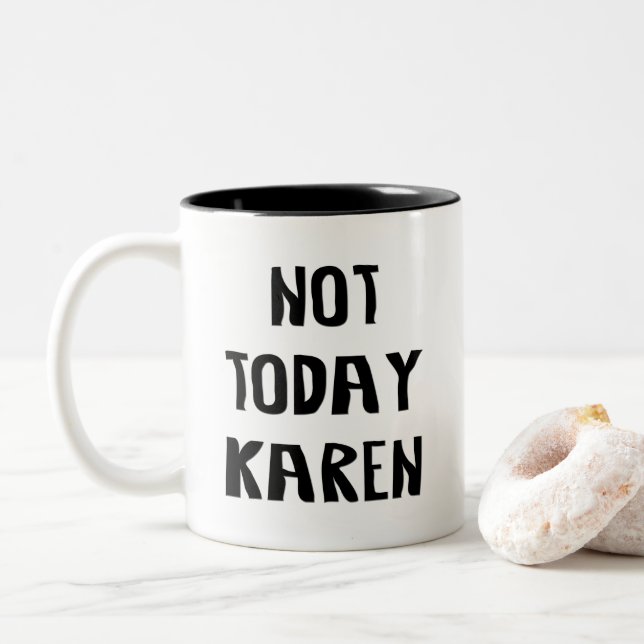 Caneca De Café Em Dois Tons Hoje Karen (Com Donut)