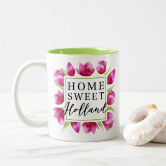 Caneca De Café Em Dois Tons Holanda Doce: Tulipas Rosa Tulipas Holandesas Tulp