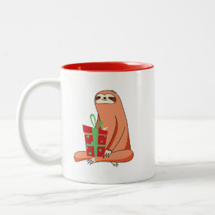 Caneca De Café Em Dois Tons Holiday Sloth Mug