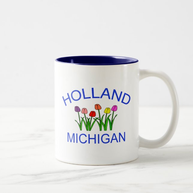 Caneca De Café Em Dois Tons Holland, MI - w/Tulips (Direita)