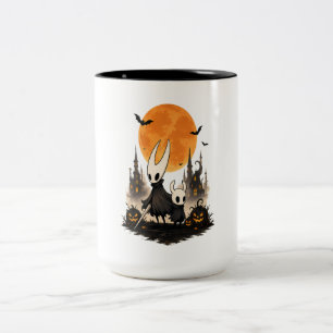Caneca De Café Em Dois Tons Hollow Knight Halloween Lua Assustadora Abóbora Jo