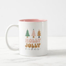 Caneca De Café Em Dois Tons Holly Jolly Natal presente café