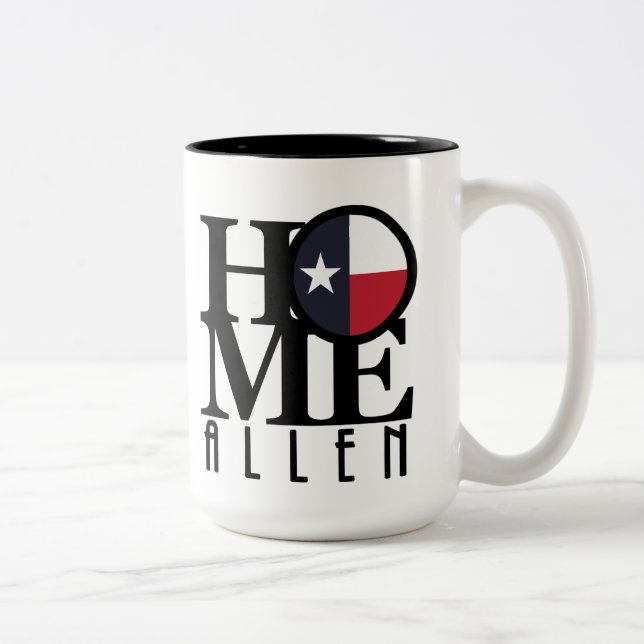 Caneca De Café Em Dois Tons HOME Allen Texas 15oz (Direita)