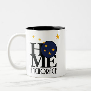 Caneca De Café Em Dois Tons HOME Anchorage Alaska 11oz