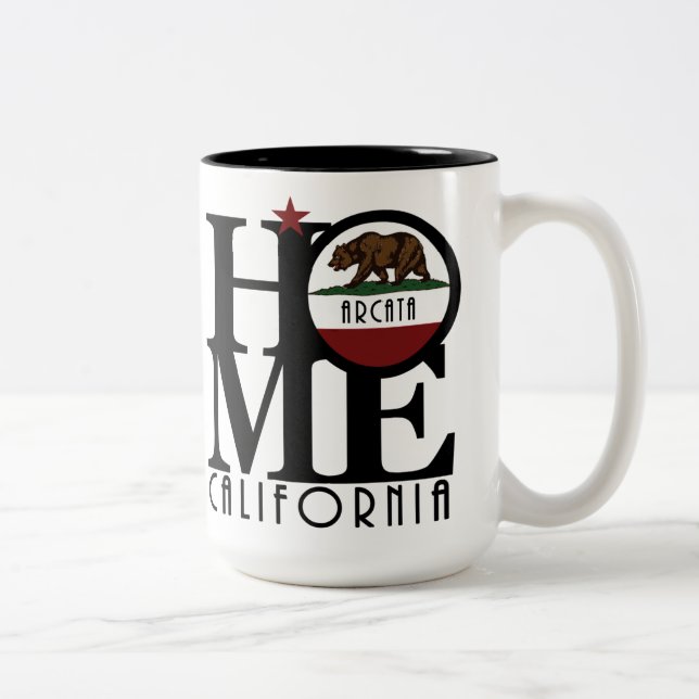 Caneca De Café Em Dois Tons HOME Arcata California 15oz (Direita)
