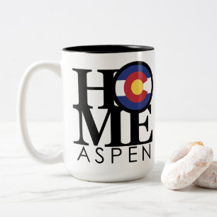 Caneca De Café Em Dois Tons HOME Aspen Colorado 15oz