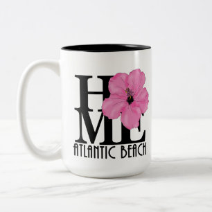 Caneca De Café Em Dois Tons HOME Atlantic Beach, 15oz, hibisco rosa
