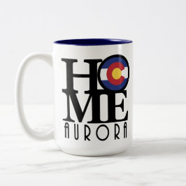 Caneca De Café Em Dois Tons HOME Aurora Colorado 15oz