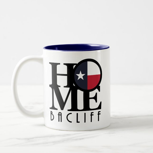 Caneca De Café Em Dois Tons HOME Bacliff Texas (Esquerda)