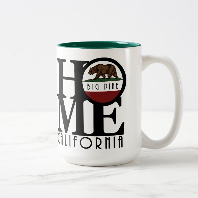 Caneca De Café Em Dois Tons HOME Big Pine CA 15oz (Direita)