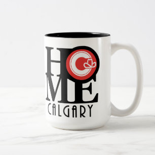 Caneca De Café Em Dois Tons HOME Calgary 15oz (bandeira da cidade)