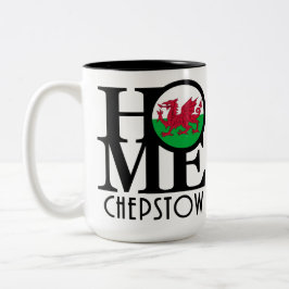 Caneca De Café Em Dois Tons HOME Chepstow Wales 15oz