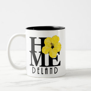 Caneca De Café Em Dois Tons HOME Deland Yellow Hibiscus 11oz