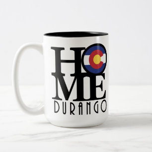 Caneca De Café Em Dois Tons HOME Durango Colorado 15oz