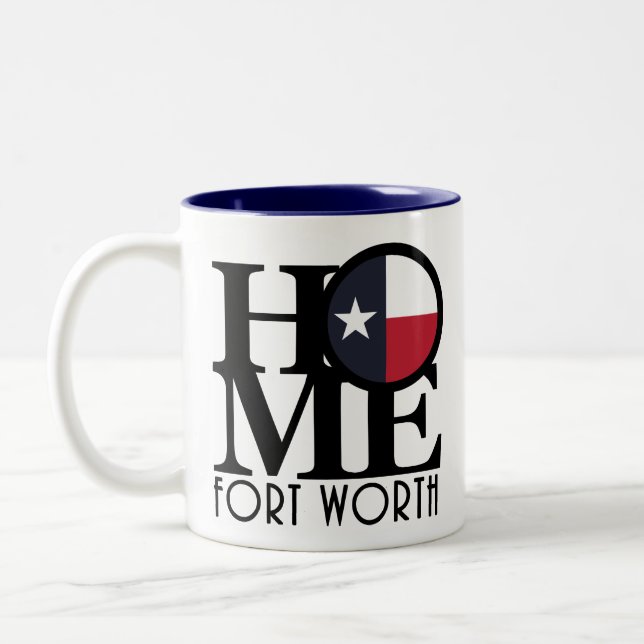 Caneca De Café Em Dois Tons HOME Fort Worth Texas (Esquerda)