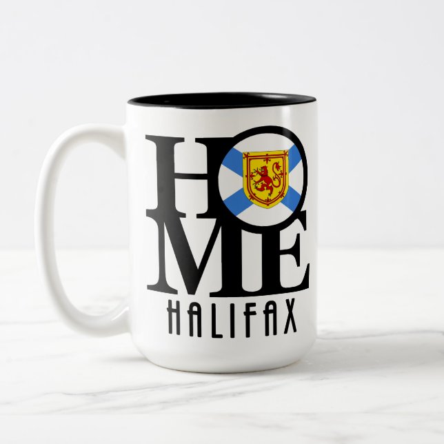 Caneca De Café Em Dois Tons HOME Halifax Nova Escócia 15oz (Esquerda)