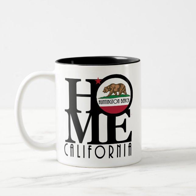 Caneca De Café Em Dois Tons HOME Huntington Beach 11oz (Esquerda)
