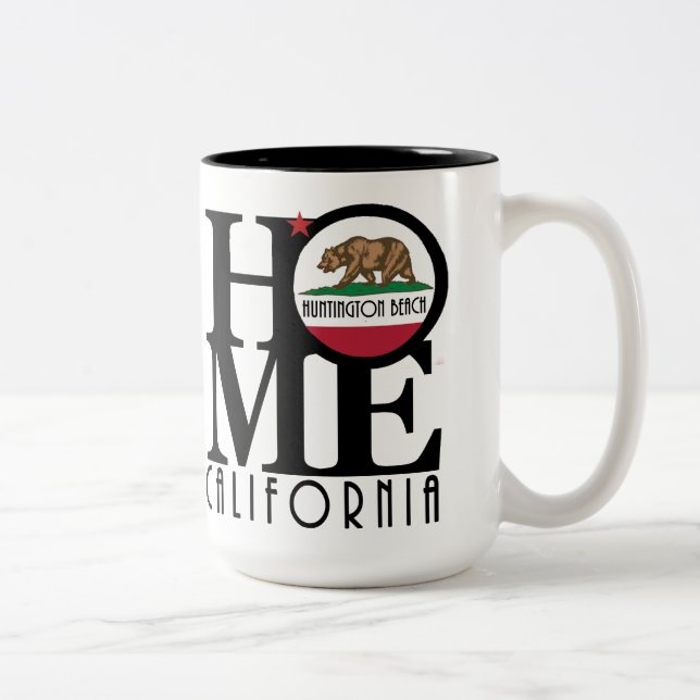 Caneca De Café Em Dois Tons HOME Huntington Beach 15oz (Direita)