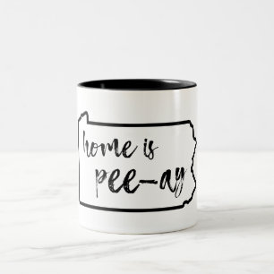 Caneca De Café Em Dois Tons Home Is Pee-Ay Pensilvânia
