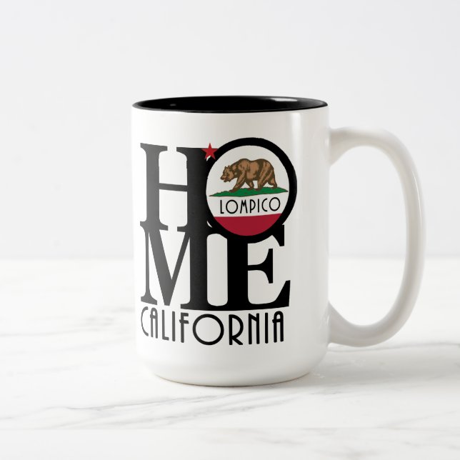 Caneca De Café Em Dois Tons HOME Lompico California 15oz (Direita)