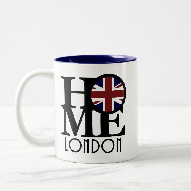 Caneca De Café Em Dois Tons HOME London 11oz (bandeira do Reino Unido) (Esquerda)