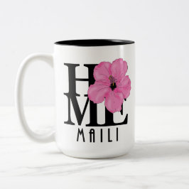 Caneca De Café Em Dois Tons HOME Maili Hawaii Rosa 15oz