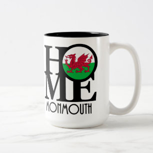 Caneca De Café Em Dois Tons HOME Monmouth Wales 15oz