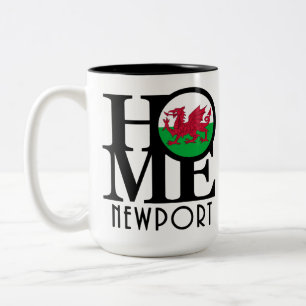 Caneca De Café Em Dois Tons HOME Newport Wales 15oz