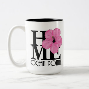 Caneca De Café Em Dois Tons HOME Ocean Pointe Hawaii 15oz Pink Hibiscus