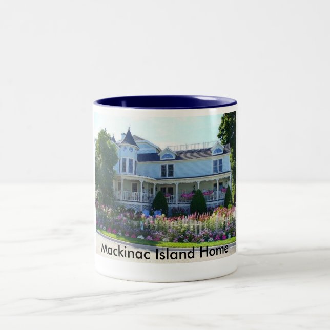 Caneca De Café Em Dois Tons Home Page da Ilha Mackinac (Centro)