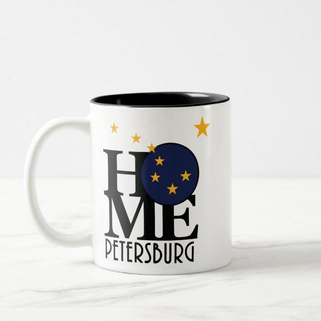 Caneca De Café Em Dois Tons HOME Petersburg Alaska (Esquerda)