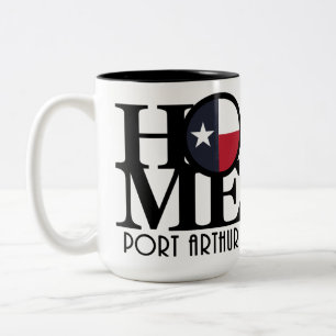 Caneca De Café Em Dois Tons HOME Port Arthur Texas 15oz