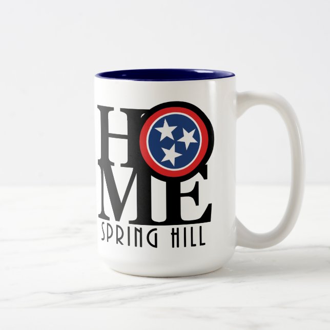 Caneca De Café Em Dois Tons HOME Primavera Hill Tennessee 15oz (Direita)