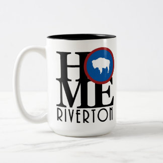 Caneca De Café Em Dois Tons HOME Riverton Wyoming 15oz
