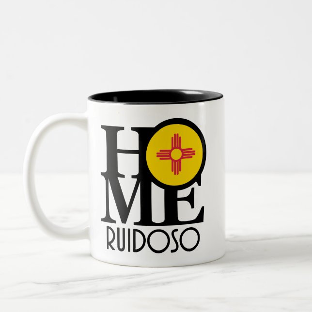 Caneca De Café Em Dois Tons HOME Ruidoso Novo México 11oz (Esquerda)