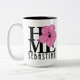 Caneca De Café Em Dois Tons HOME Sebastian 11oz - hibisco rosa