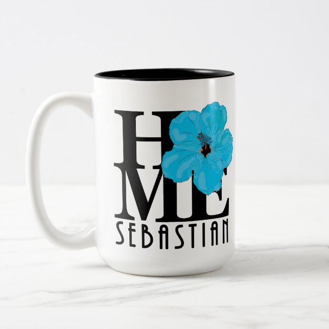 Caneca De Café Em Dois Tons HOME Sebastian 15oz Blue hibiscus (Esquerda)