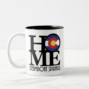 Caneca De Café Em Dois Tons HOME Steamboat Primaveras Colorado 11oz