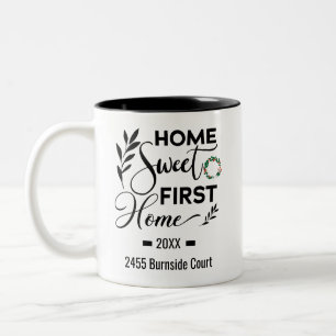 Caneca De Café Em Dois Tons Home Sweet Primeiro Endereço Personalizado Casa