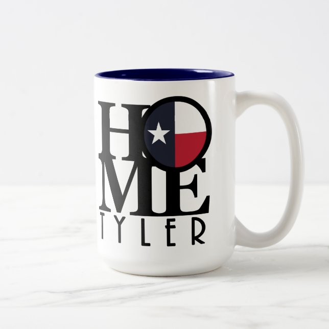 Caneca De Café Em Dois Tons HOME Tyler Texas 15oz (Direita)